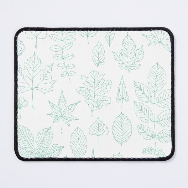 Item preview, Delicate Turquoise Leaves Line Art Seamless Pattern on White Background designed and sold by littlerosefox.