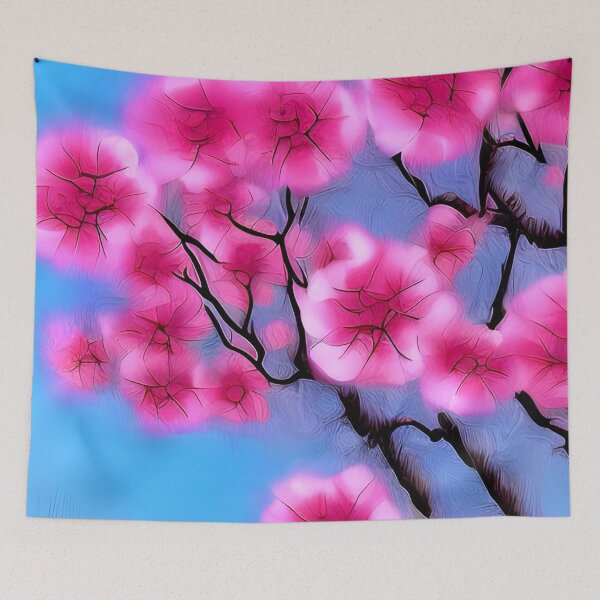 Item preview, Pink flowers on trees designed and sold by gramizzia.