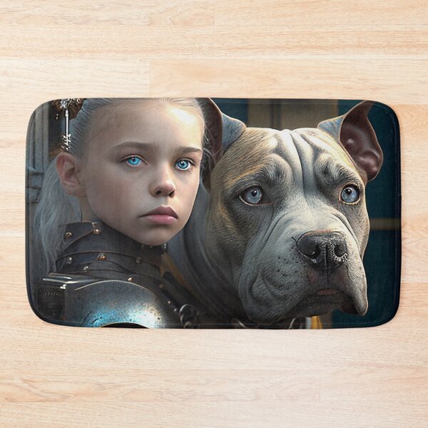 Item preview, Brown and White Steampunk Pitbull Protecting a small Girl designed and sold by epicevolution.