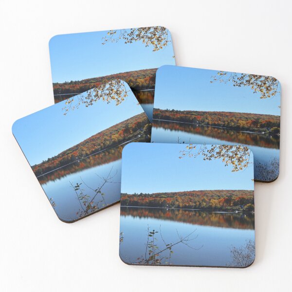 Item preview, Beautiful fall reflection on a lake - a perfect mirror image! designed and sold by ClarissaFlora.