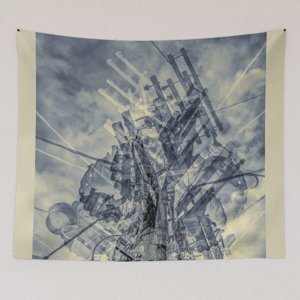 Artikelvorschau, CITY ELECTRIC POLE BLUE & YELLOW entworfen und verkauft von LeNumerimagiste.