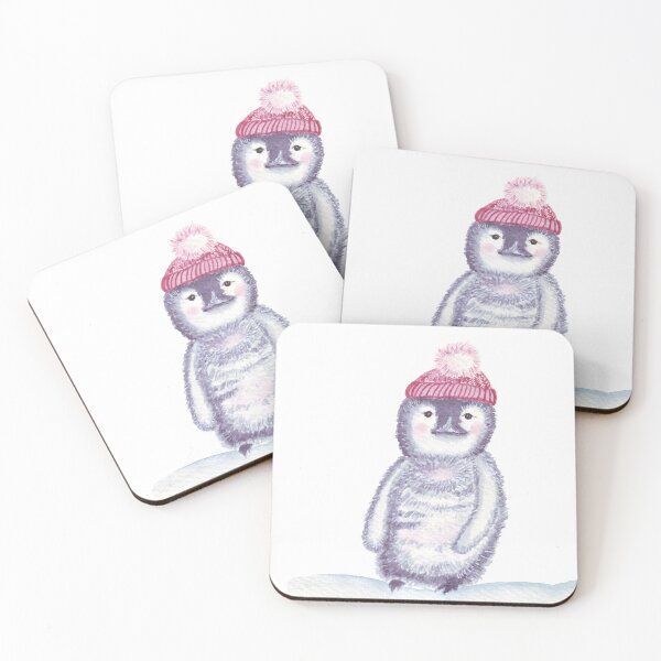 Item preview, Cute little penguin in a red cap with pompom designed and sold by Wolshebnaja.