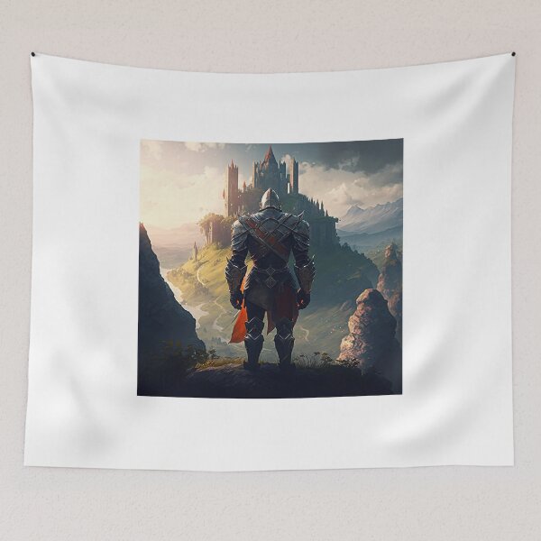 Item preview, Warrior in a valley with a Castle designed and sold by ArtElephant.