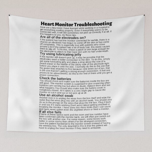 Item preview, Heart Monitor Troubleshooting Infographic designed and sold by Caregiverology.