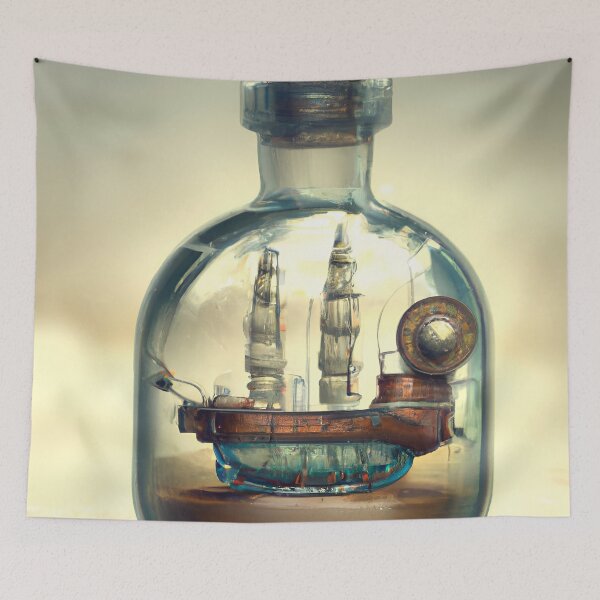 Item preview, Steampunk ship in a bottle designed and sold by ExploreDarkness.