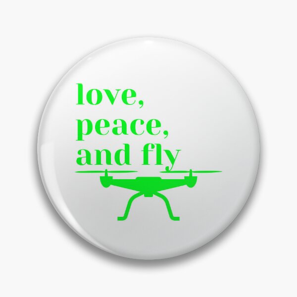 Item preview, Love, peace and fly, drone, green neon designed and sold by PolishArtist.