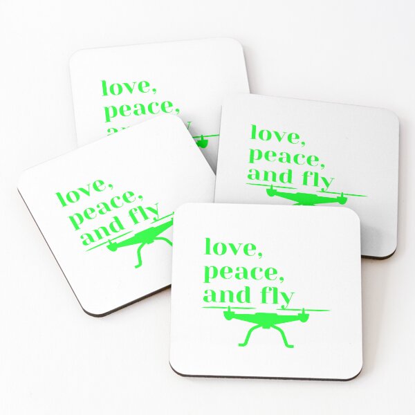 Item preview, Love, peace and fly, drone, green neon designed and sold by PolishArtist.