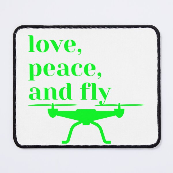 Item preview, Love, peace and fly, drone, green neon designed and sold by PolishArtist.