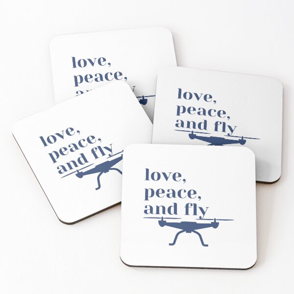 Item preview, Love, peace and fly, drone, blue designed and sold by PolishArtist.