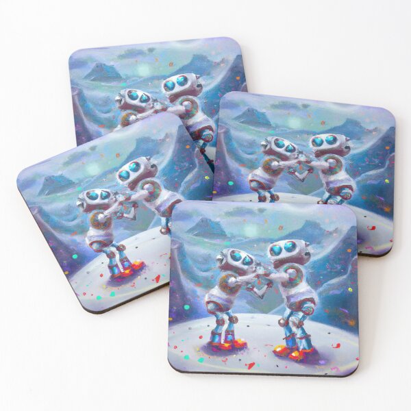Item preview, Robots Dancing in Space, AI Generated Digital Art designed and sold by sweetbelle.
