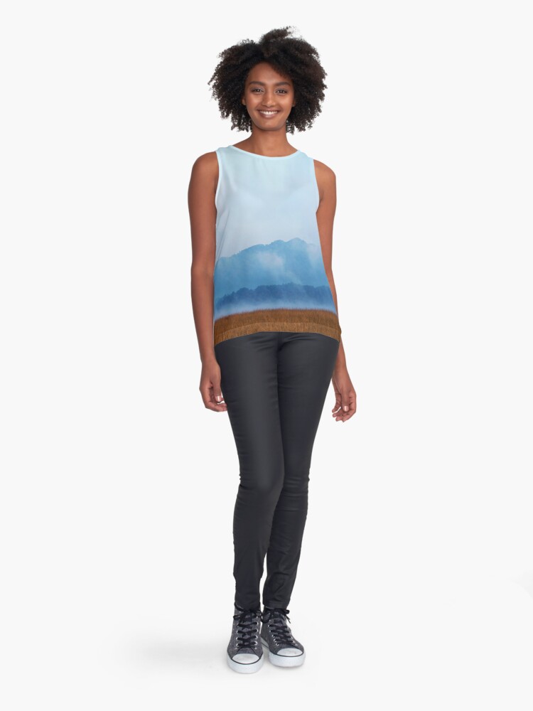 Alternate view of Turquoise Blue Canvas Sleeveless Top