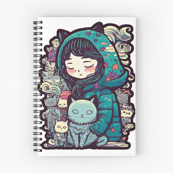 Item preview, chica con el gato azul designed and sold by HarperFox.