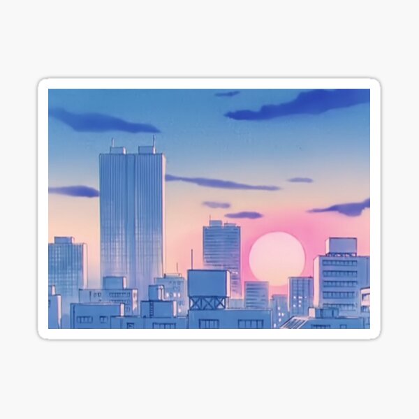 Sailor Moon City Landscape Sticker