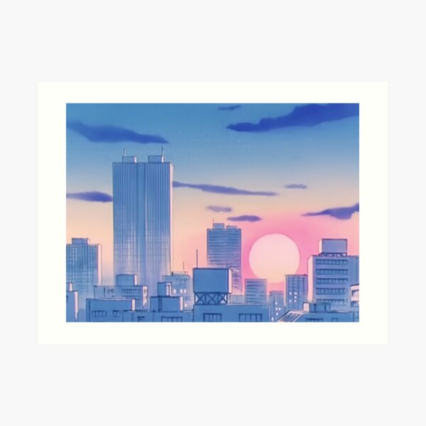 Sailor Moon City Landscape Art Print