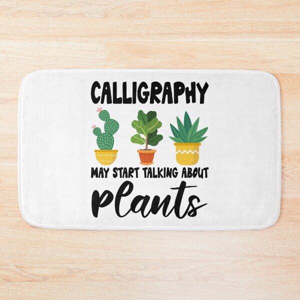 Item preview, calligraphy May Start Talking About Plants, calligraphy Gardening PLants Design Quote designed and sold by Dogs Geeky⭐⭐⭐⭐⭐.