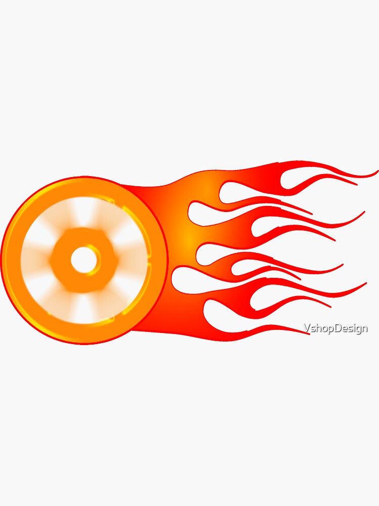 "Hot Wheel On Fire" Sticker for Sale by Redbubble