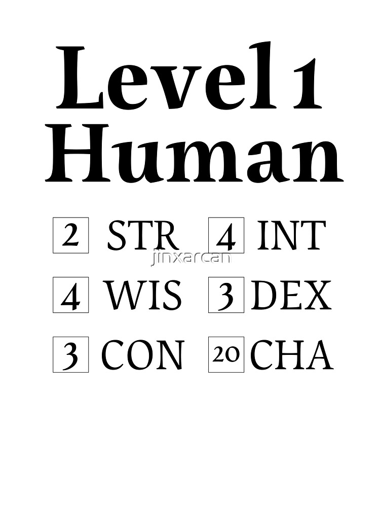 "Level 1 Human Gaming Baby Onesie Ability Stats Featuring High Charisma
