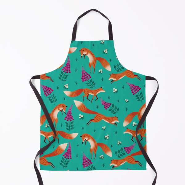 Item preview, Foxes, foxgloves and primroses (green) designed and sold by Vicki Dunlop.