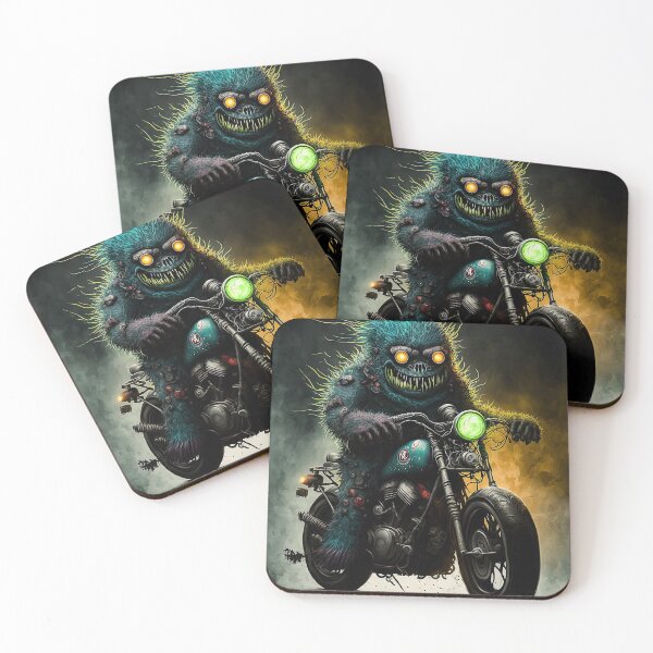 Item preview, Lovely monster on a motorcycle designed and sold by mrlongfield.