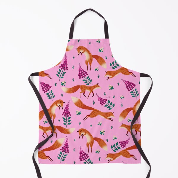 Item preview, Foxes, foxgloves and primroses (pink) designed and sold by Vicki Dunlop.