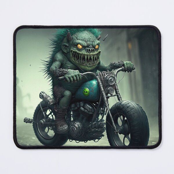 Item preview, Lovely monster on a motorcycle designed and sold by mrlongfield.