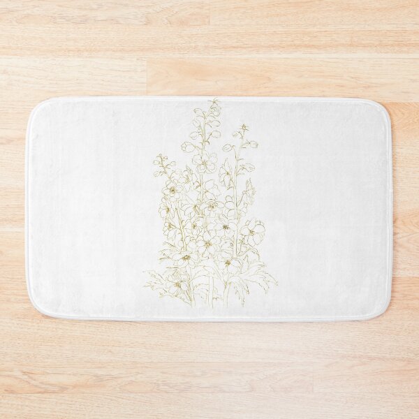 Item preview, Larkspur drawing golden hand painted  designed and sold by ColorandColor.