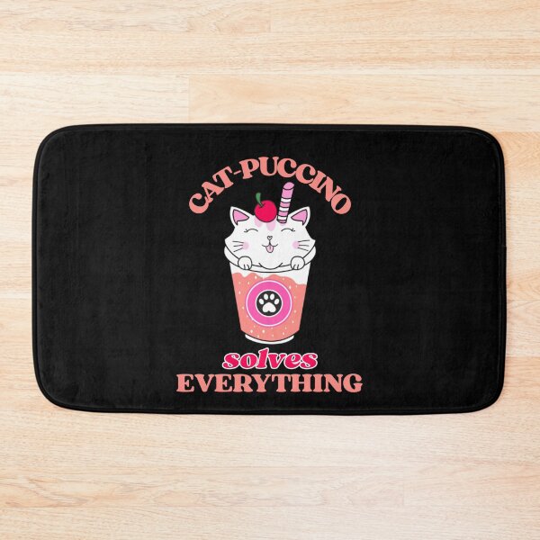 Item preview, Catpuccino solves everything, coffee and cat design, Cat Lovers, Cute Cat in a cup of cappucino design  designed and sold by efenem.