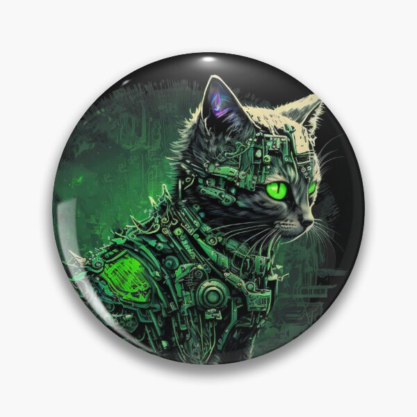 Item preview, Green Cyborg Cat designed and sold by 9LivesCats.