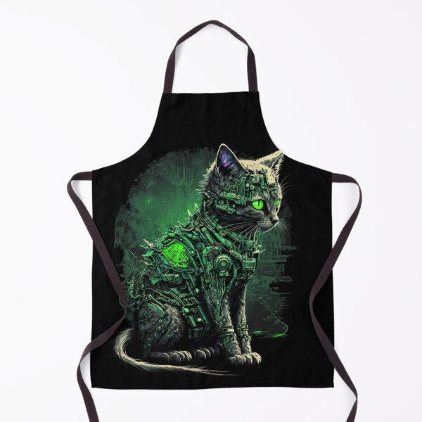 Item preview, Green Cyborg Cat designed and sold by 9LivesCats.