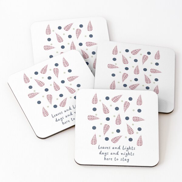 Artikelvorschau, Hier um zu bleiben! Blätter und Lichter - auf Weiß oder Rosa entworfen und verkauft von Latoblooms.