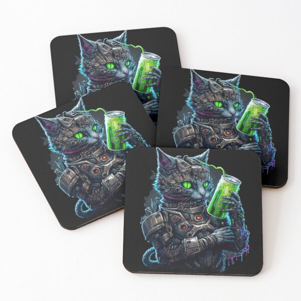 Item preview, Cyborg Energy Fuel Cat designed and sold by 9LivesCats.
