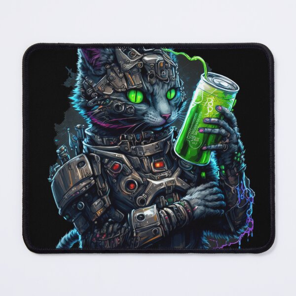 Item preview, Cyborg Energy Fuel Cat designed and sold by 9LivesCats.