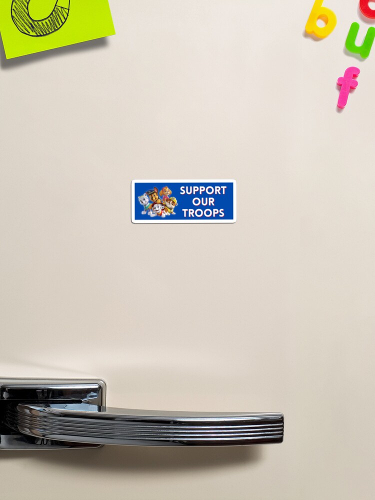 Thumbnail 1 of 3, Magnet, Support Our Troops Paw Patrol Parody Bumper Sticker designed and sold by hyperfocusrach.