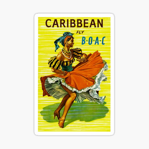 "Vintage Caribbean Travel Poster" Sticker for Sale by AllVintageArt