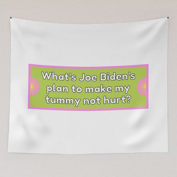 Item preview, What's Joe Biden's Plan to Make my Tummy Not Hurt? Bumper Sticker designed and sold by hyperfocusrach.