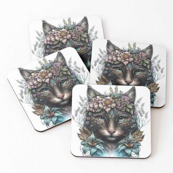 Item preview, Floral Cat I designed and sold by 9LivesCats.