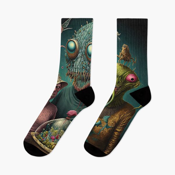 Item preview, weird scene with cute monsters designed and sold by mrlongfield.