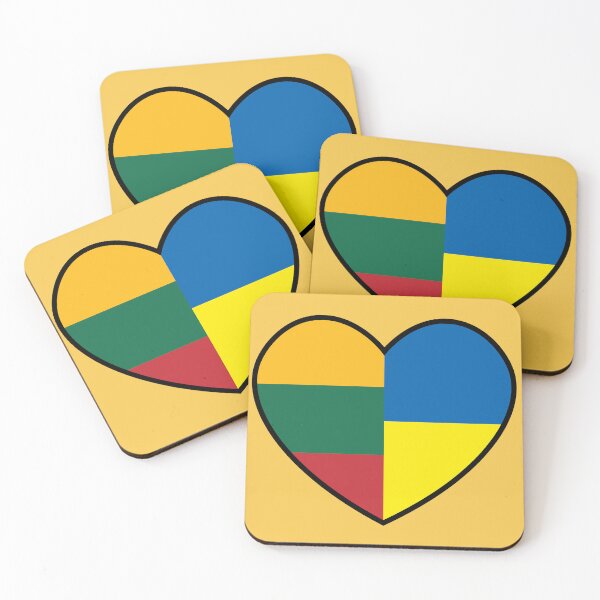 Item preview, Flag Heart - Lithuania Ukraine designed and sold by SpaceJunkLtd.