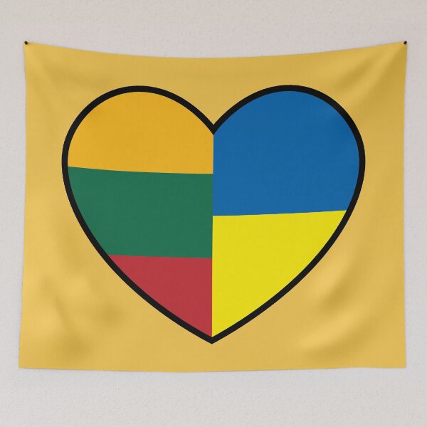 Item preview, Flag Heart - Lithuania Ukraine designed and sold by SpaceJunkLtd.