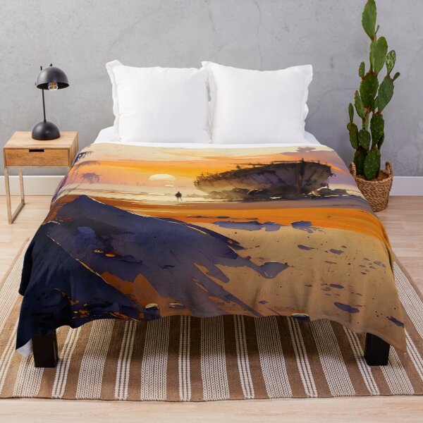 Item preview, Shipwreck on a Deserted Beach Watercolor designed and sold by NKantas.
