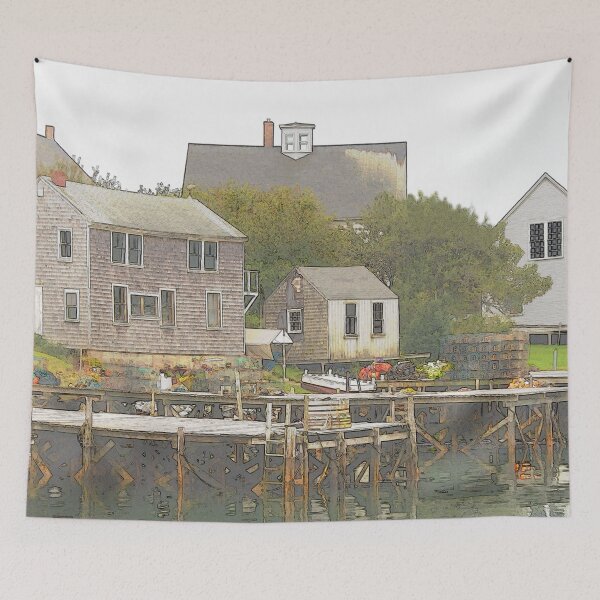 Item preview, Maine Port Clyde Village  - Original Art designed and sold by alpendesigns.