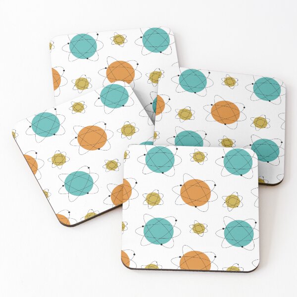 Item preview, Turquoise Orange Gold Mid Century Modern Atomic Pattern  designed and sold by Orchard Berry.