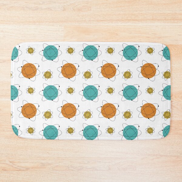 Item preview, Turquoise Orange Gold Mid Century Modern Atomic Pattern  designed and sold by Orchard Berry.