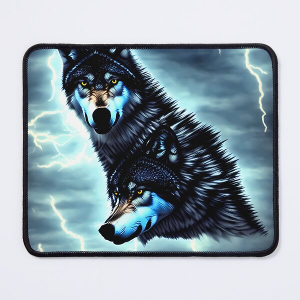 Item preview, Lightning wolf pack night sky designed and sold by BigBrainArtwork.