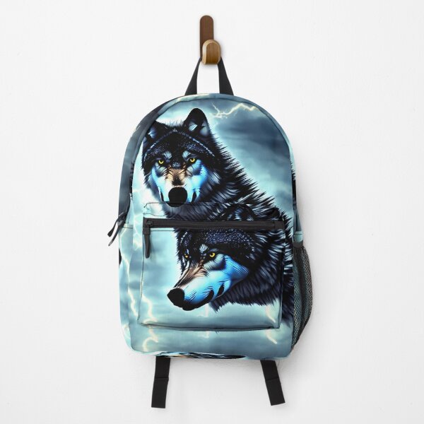 Item preview, Lightning wolf pack night sky designed and sold by BigBrainArtwork.