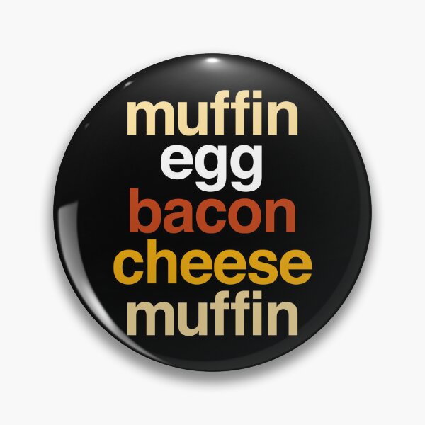 Item preview, Deconstructed breakfast sandwich: muffin, egg, bacon, and cheese (list of ingredients in true-to-life colors) designed and sold by Ofeefee.