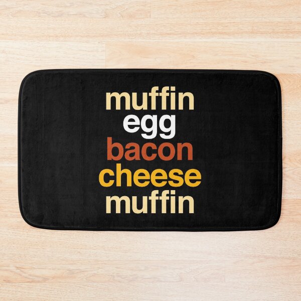 Item preview, Deconstructed breakfast sandwich: muffin, egg, bacon, and cheese (list of ingredients in true-to-life colors) designed and sold by Ofeefee.