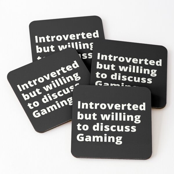 Item preview, introverted but willing to discuss gaming. | funny introvert quotes. | relatable introvert problems. designed and sold by Confusion-Human.