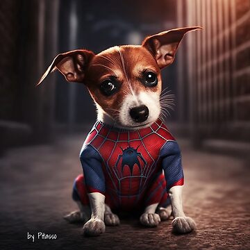 Cute dog wearing a spiderman costume Jack Russel Terrier spiderman by pitasso Magnet by DErstling Redbubble