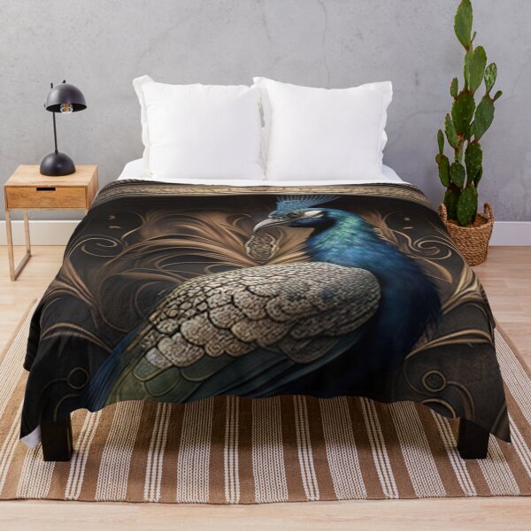 Item preview, Cinematic photo illustration of a peacock standing on a rock designed and sold by RK - Shop.